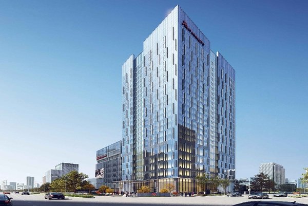南京景枫<a href=http://cha.dingjijiudian.com/group-marriott/ target=_blank class=infotextkey>万豪</a>酒店外观效果图