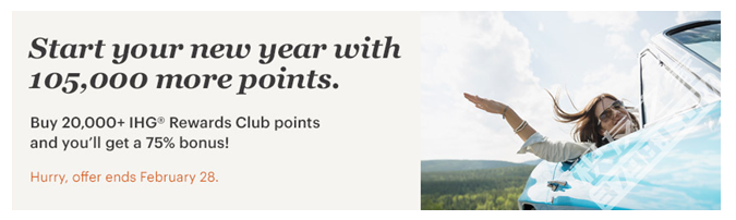 刚需才入 IHG官网酒店积分75%bonus（截止2月28日）